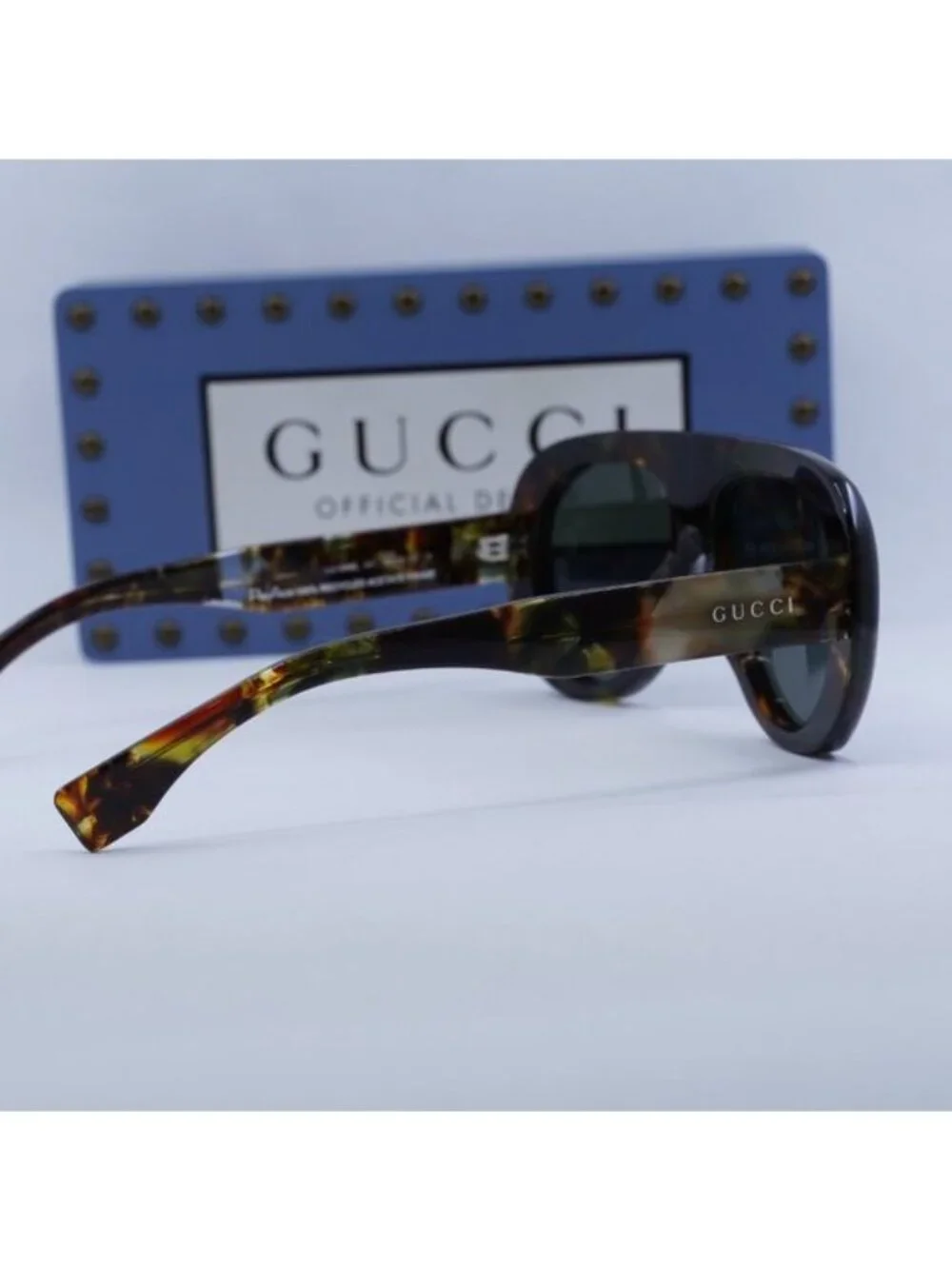 Gucci GG1909S 001 Aviator Sunglasses - Spotted Havana/Grey